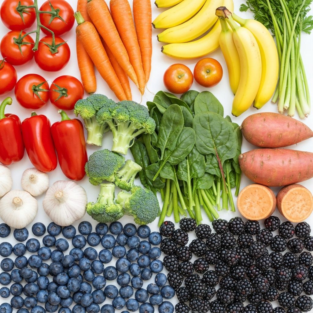 Różnorodność kolorów żywności